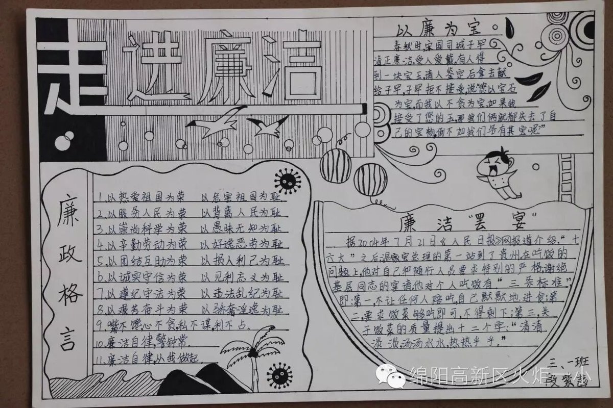 【廉洁文化进校园系列活动】我校举办“清正廉洁“主题绘画活动
