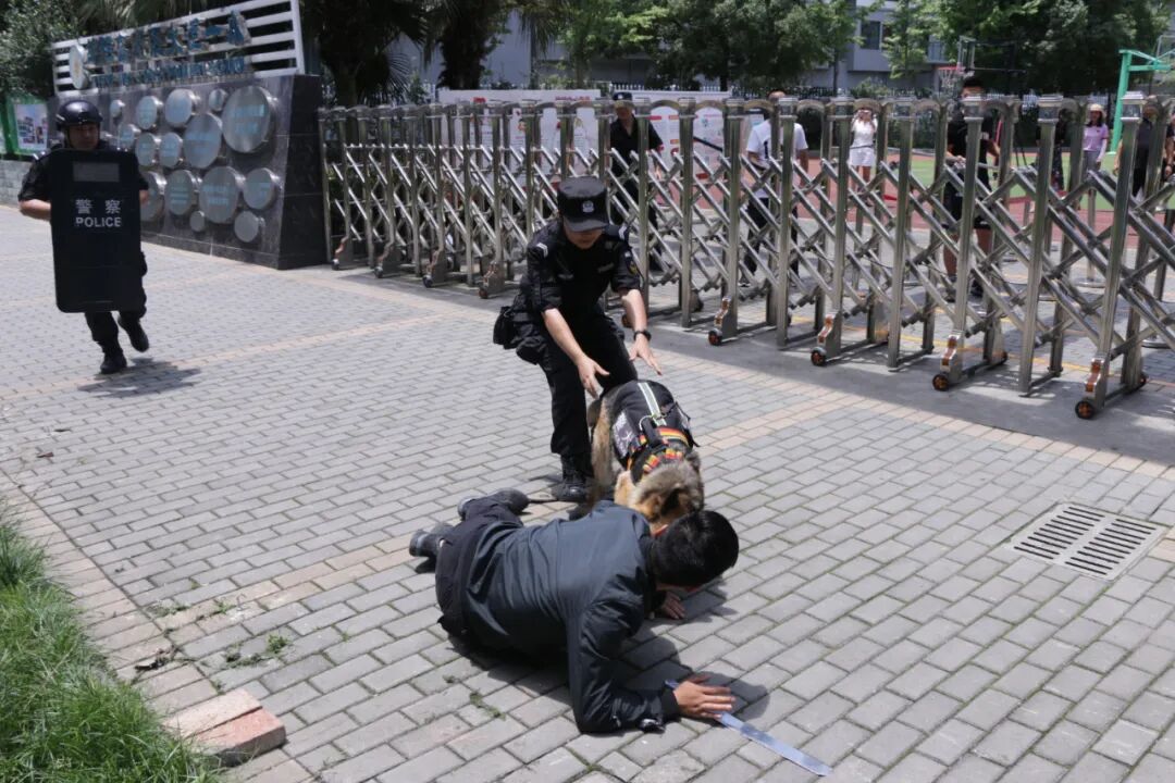 【火一动态】绵阳市公安局高新分局与火炬一小联合开展防暴安全演练